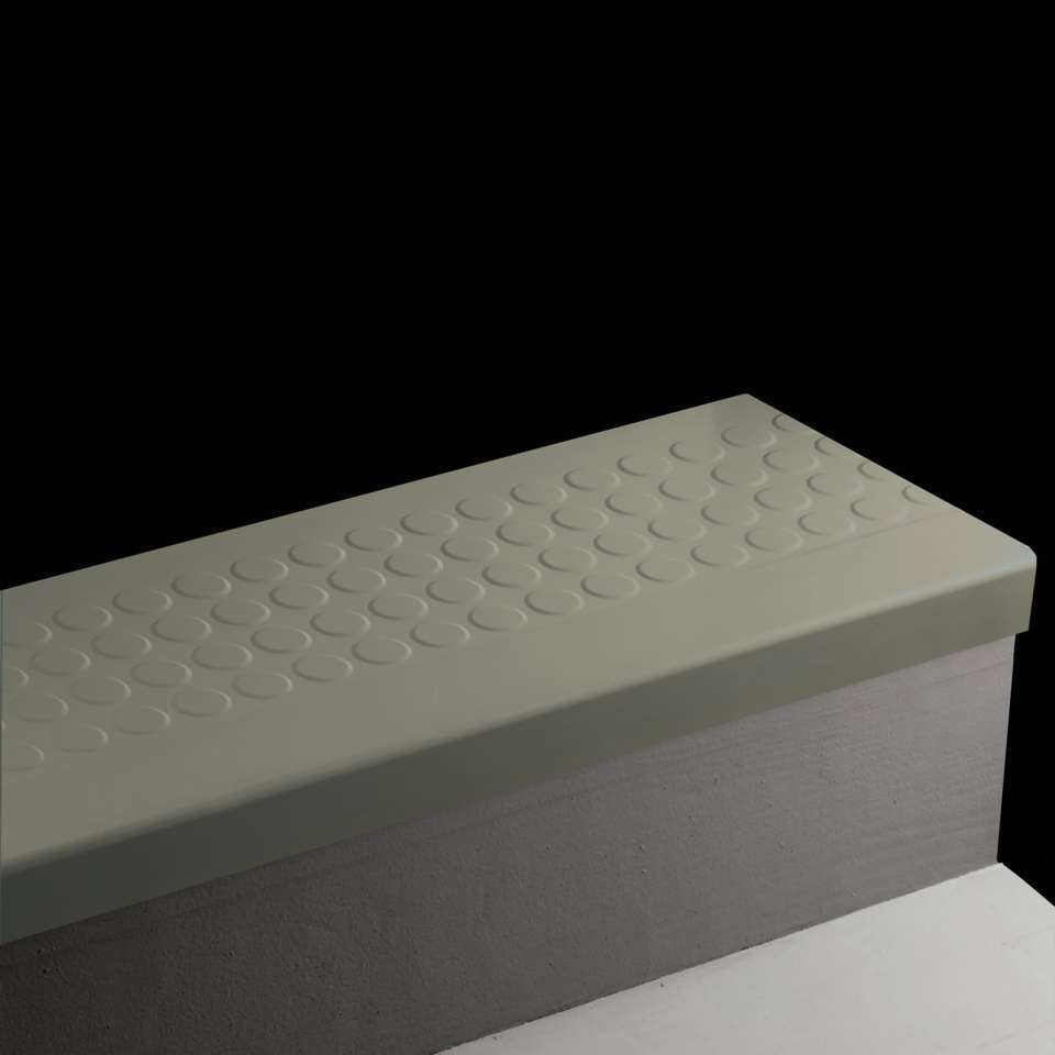 Tarkett - Marche d'escalier en caoutchouc Angle Fit - RNRD 86 SQ Raised Round #86 Hunter Green No insert 54"