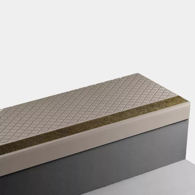Tarkett - Marche d'escalier en caoutchouc Angle Fit - VICNN 49 SQ Diamond 49 Beige - avec insert de ruban antidérapant brun 72" ||VICNN4972 - Ceramed