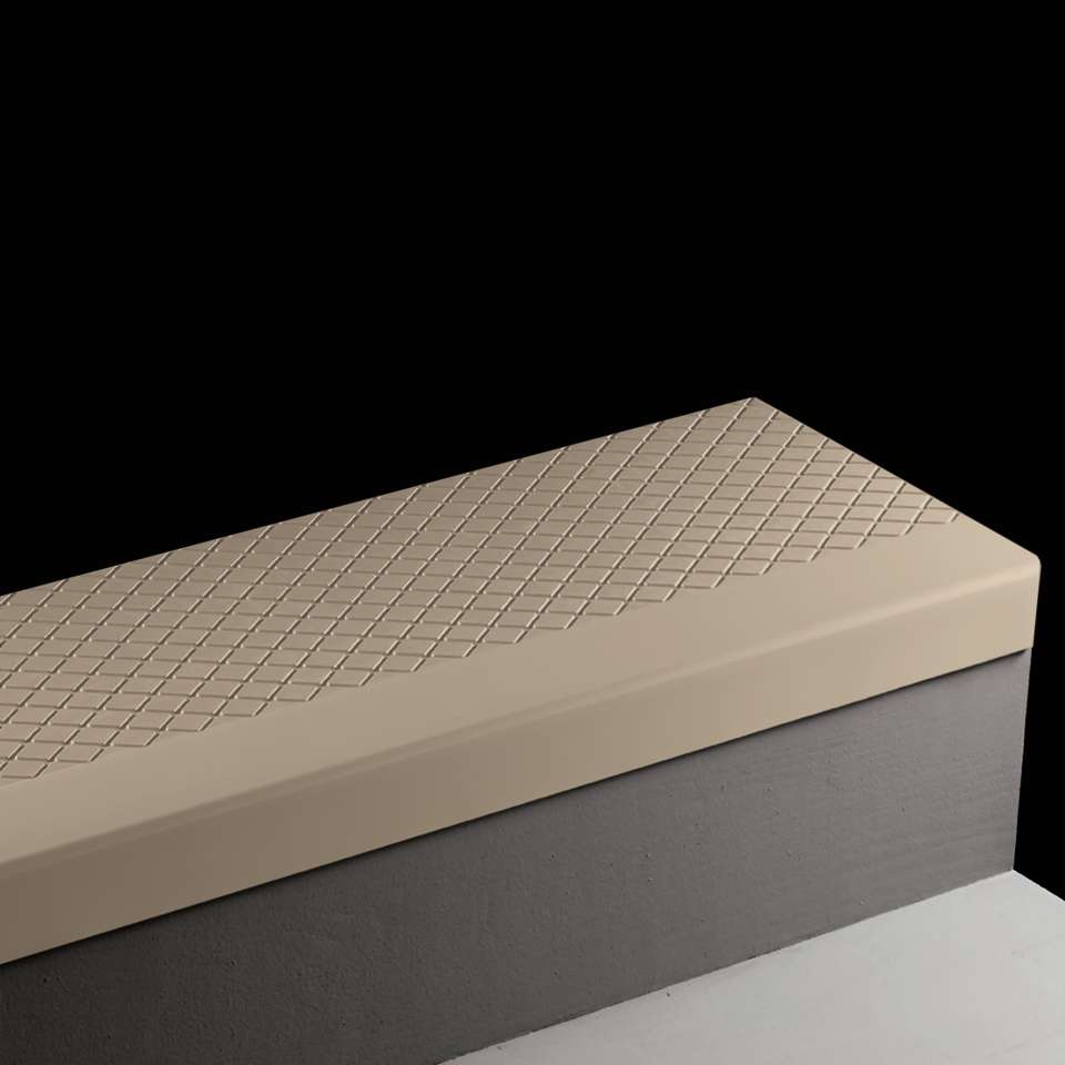 Tarkett - Marche d'escalier en caoutchouc Angle Fit - VICNN 49 SQ Diamond #49 Beige Brown grit tape 48"
