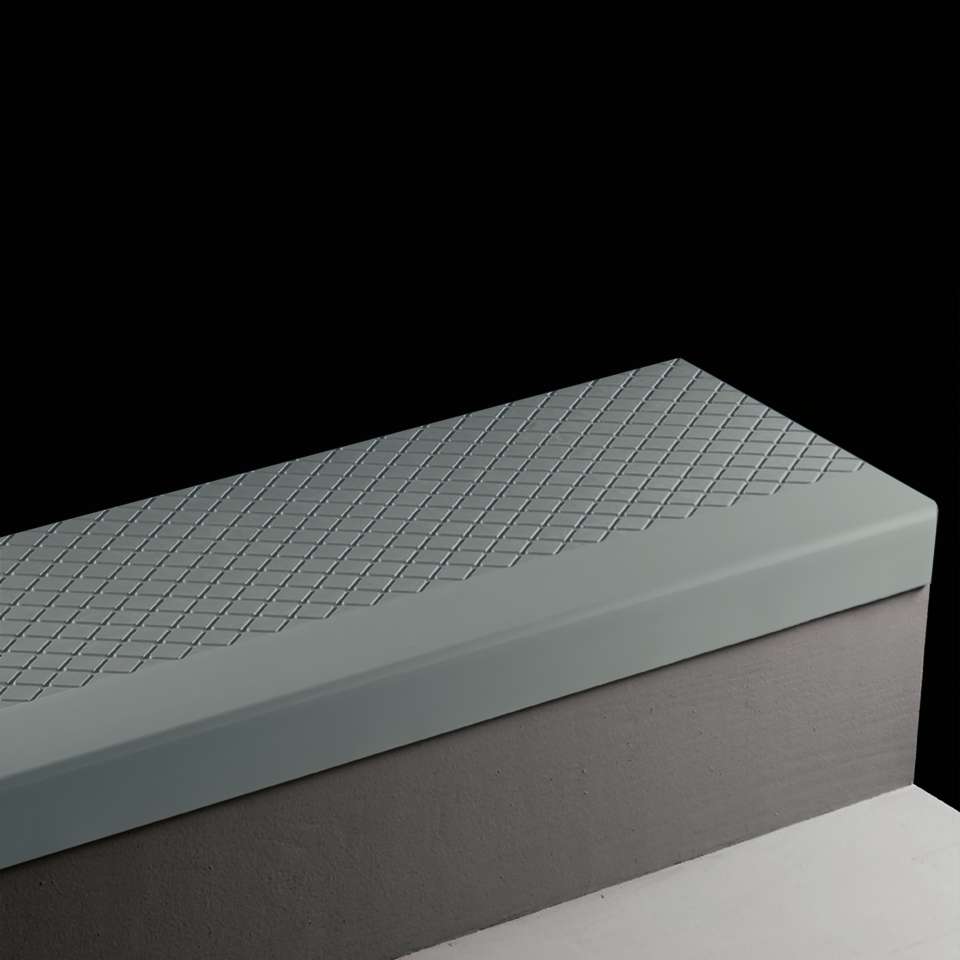 Tarkett - Marche d'escalier en caoutchouc Angle Fit - VICNN 58 SQ Diamond #58 Windsor Blue Black grit tape 36"
