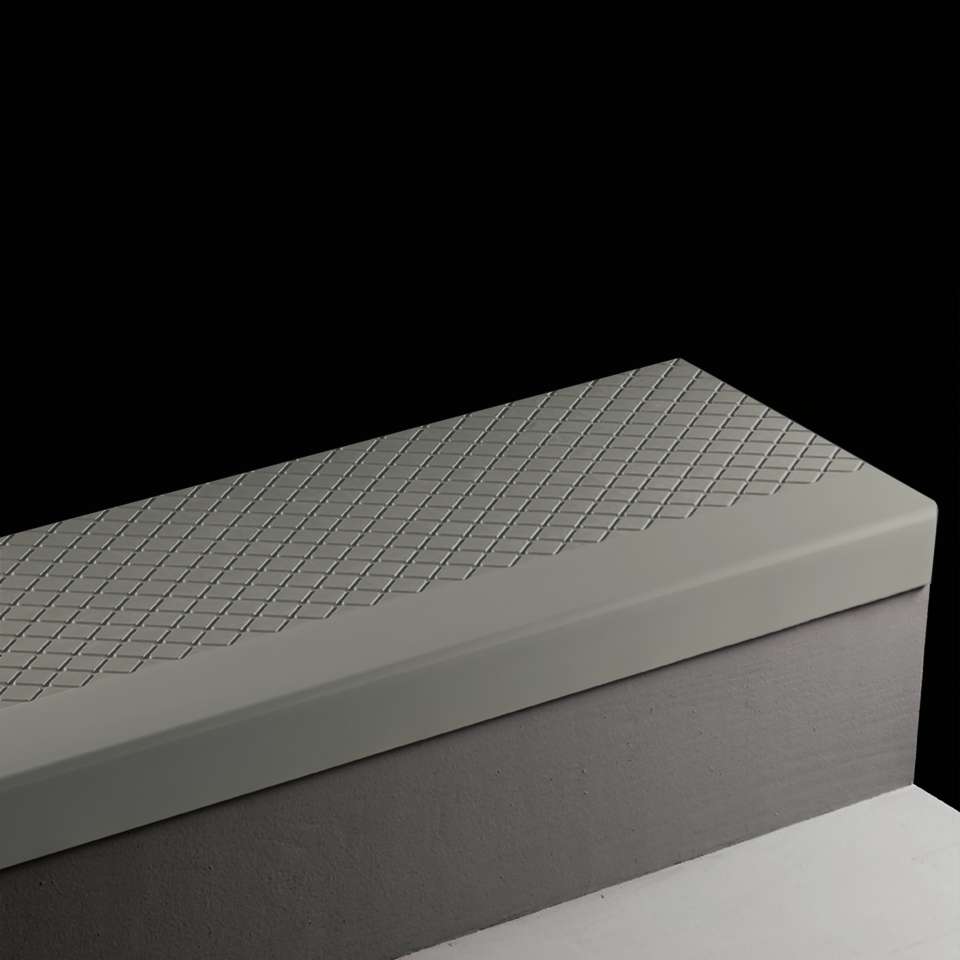 Tarkett - Marche d'escalier en caoutchouc Angle Fit - VICNN 71 SQ Diamond #71 Storm Cloud Black grit tape 48"