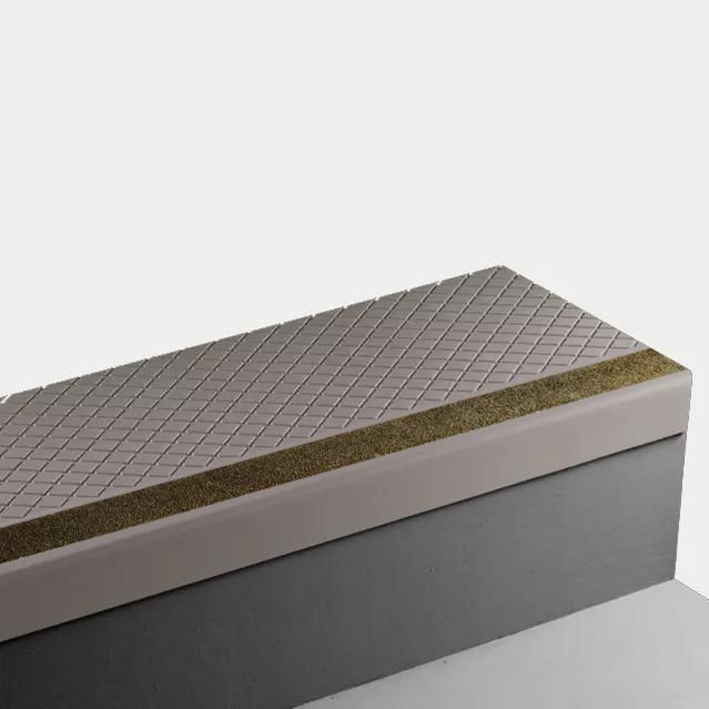 Tarkett - Marche d'escalier en caoutchouc Angle Fit - VICNN 80 SQ Diamond 80 Fawn - avec insert de ruban antidérapant brun 42" ||VICNN8042 - Ceramed