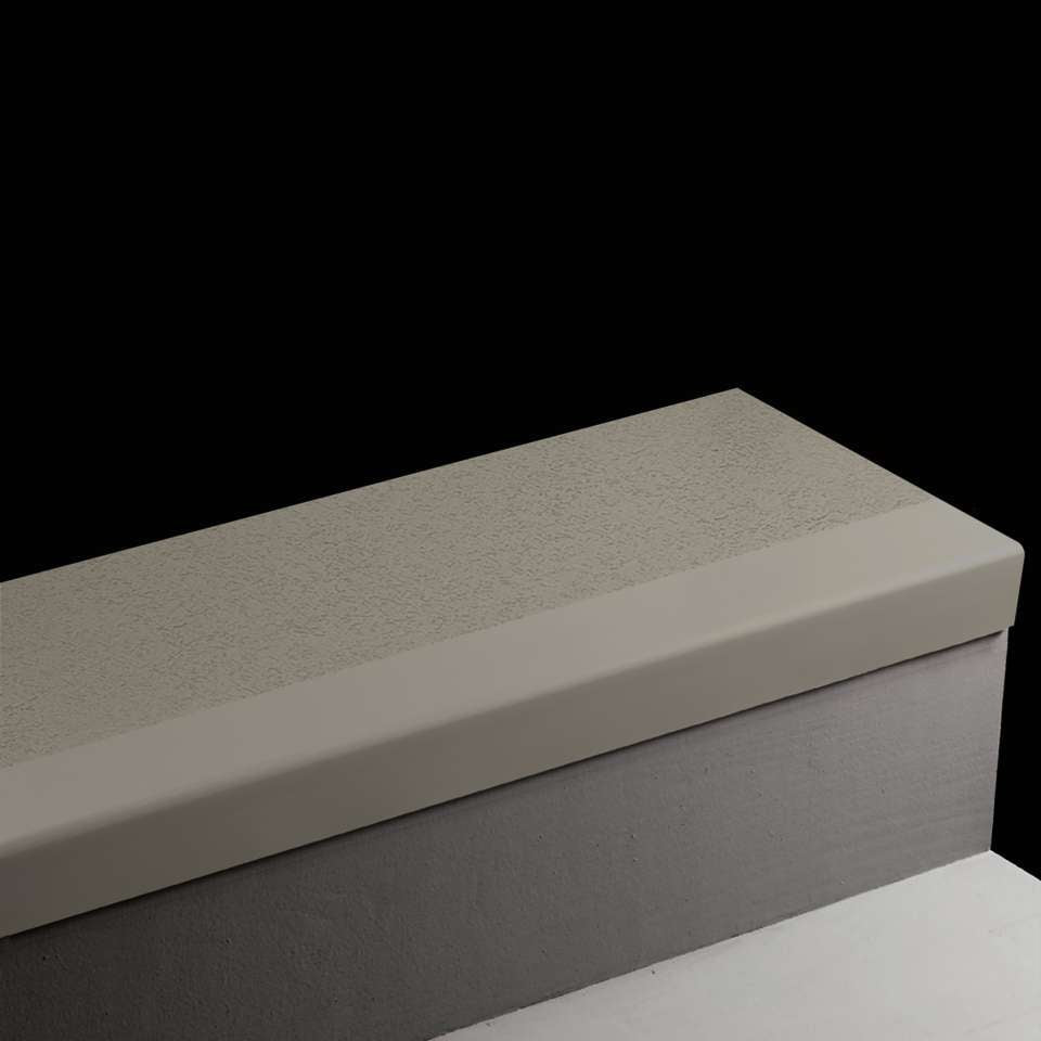 Tarkett - Marche d'escalier en caoutchouc Angle Fit - VIFRPANT 63 SQ Rice Paper #63 Burnt Umber Tan grit tape 72"