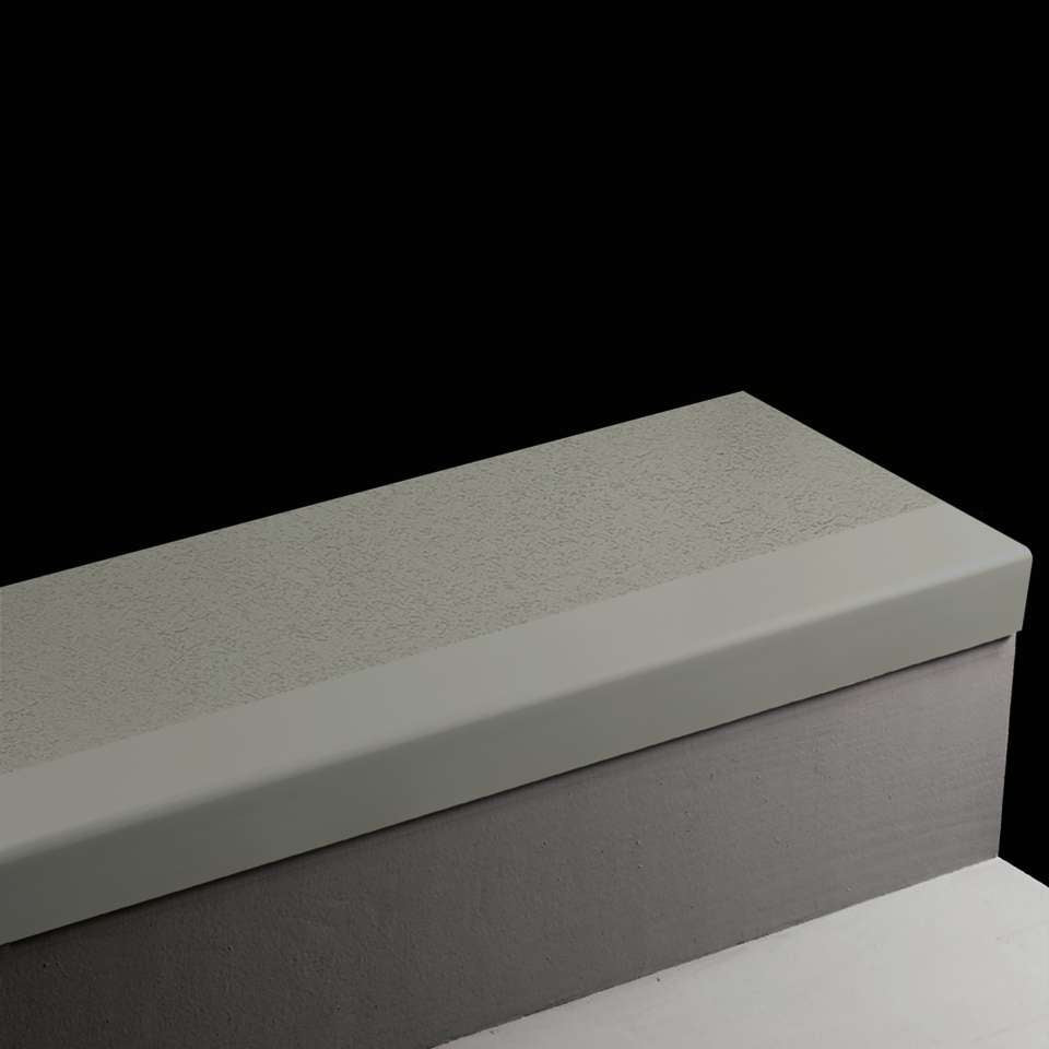 Tarkett - Marche d'escalier en caoutchouc Angle Fit - VIFRPANTS 72 SQ Rice Paper #72 Harbour 55 Silver Grey Insert 48"
