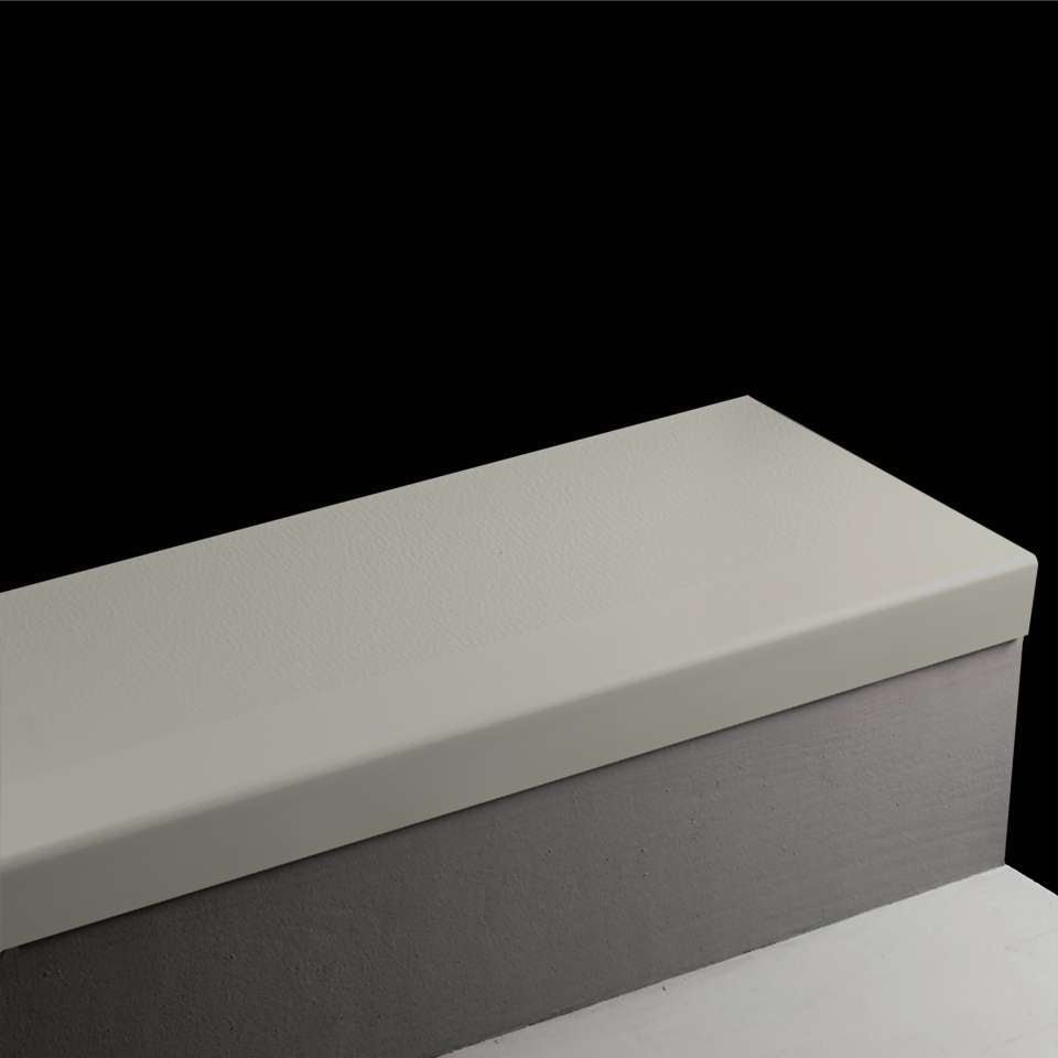 Tarkett - Marche d'escalier en caoutchouc Angle Fit - VIHMNT 28 SQ Hammered #28 Medium Grey Black grit tape 48"