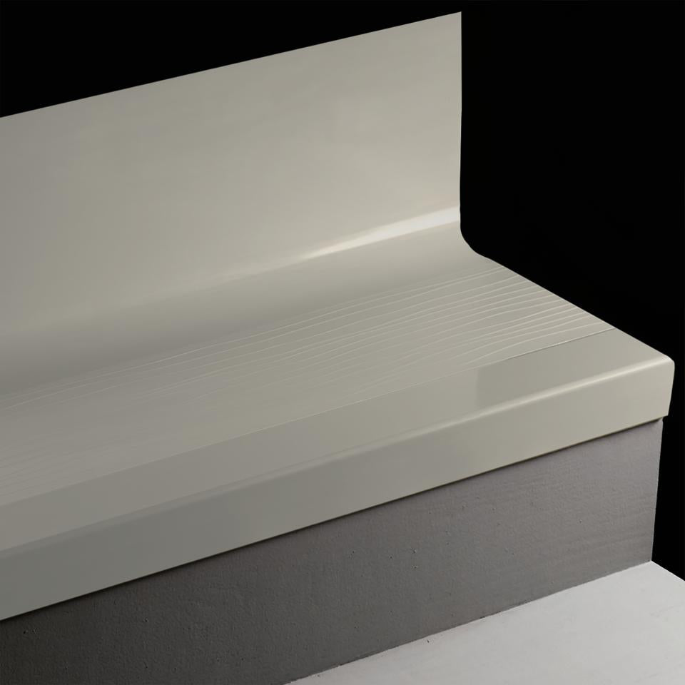 Tarkett - Marche d'escalier en caoutchouc avec contremarche intégrée Angle Fit Bamboo #21 Platinum avec bande antidérapante 72"