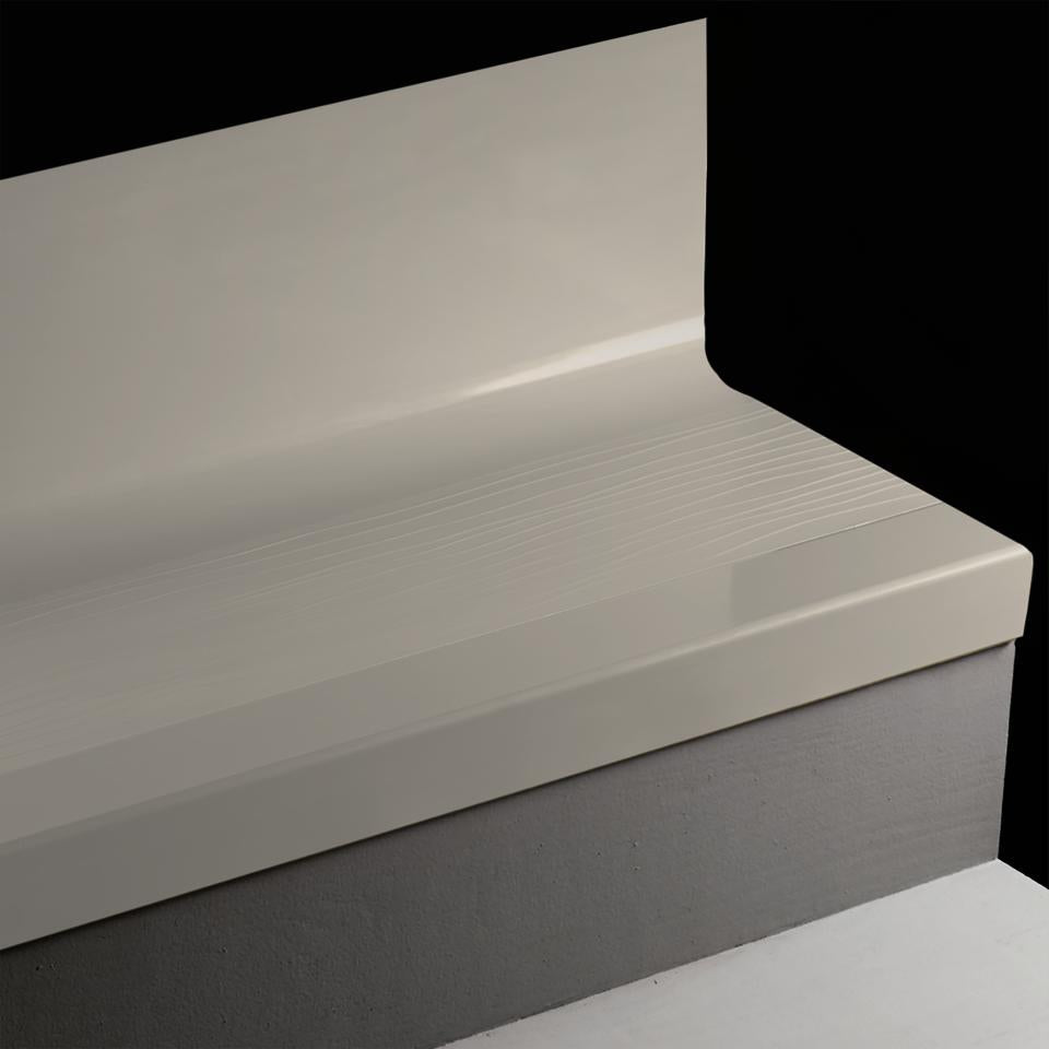 Tarkett - Marche d'escalier en caoutchouc avec contremarche intégrée Angle Fit Bamboo #23 Vapor Grey avec bande antidérapante 48"