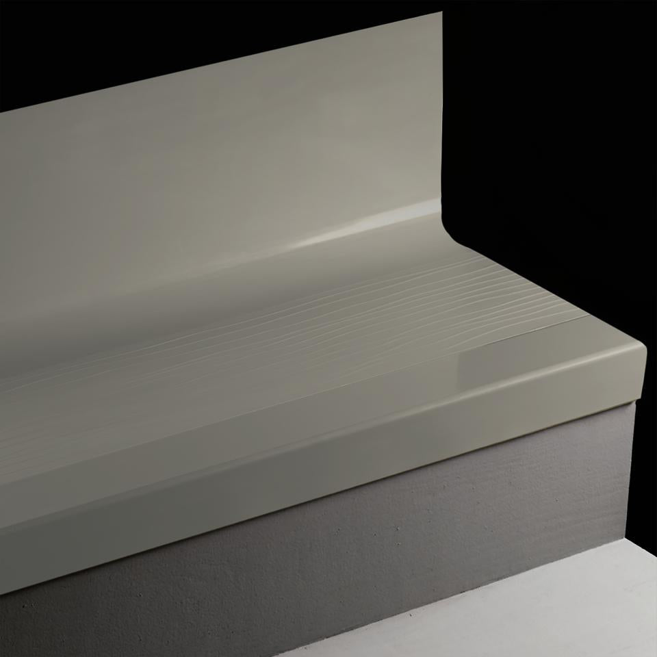 Tarkett - Marche d'escalier en caoutchouc avec contremarche intégrée Angle Fit Bamboo #28 Medium Grey 36"