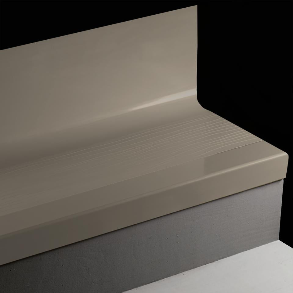 Tarkett - Marche d'escalier en caoutchouc avec contremarche intégrée Angle Fit Bamboo #29 Moon Rock avec bande antidérapante 36"