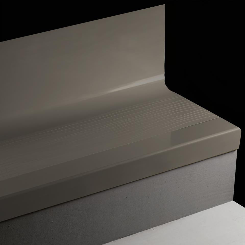 Tarkett - Marche d'escalier en caoutchouc avec contremarche intégrée Angle Fit Bamboo #40 Black avec bande antidérapante 42"
