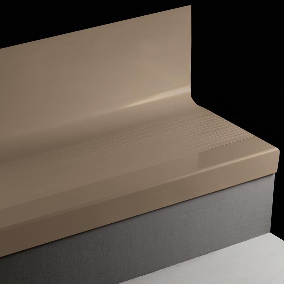 Tarkett - Marche d'escalier en caoutchouc avec contremarche intégrée Angle Fit Bamboo #45 Sandalwood avec bande antidérapante 42"