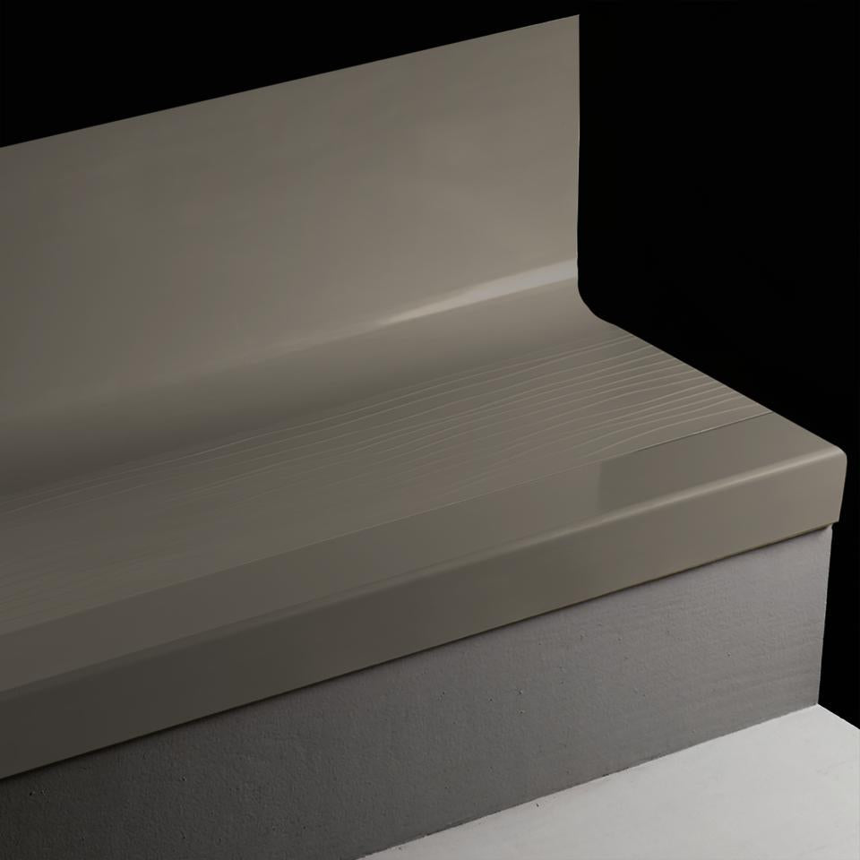 Tarkett - Marche d'escalier en caoutchouc avec contremarche intégrée Angle Fit Bamboo #63 Burnt Umber avec Insert 48"