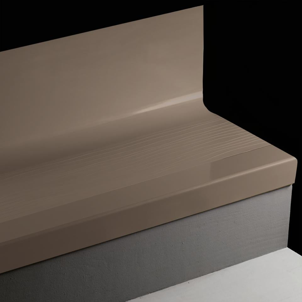 Tarkett - Marche d'escalier en caoutchouc avec contremarche intégrée Angle Fit Bamboo #76 Cinnamon avec bande antidérapante 48"