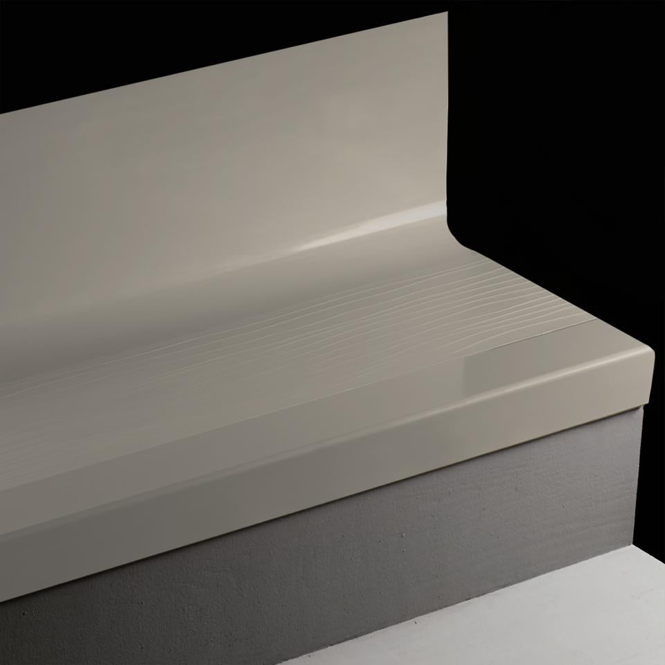 Tarkett - Marche d'escalier en caoutchouc avec contremarche intégrée Angle Fit Bamboo #TA5 Colonial Grey avec bande antidérapante 48"
