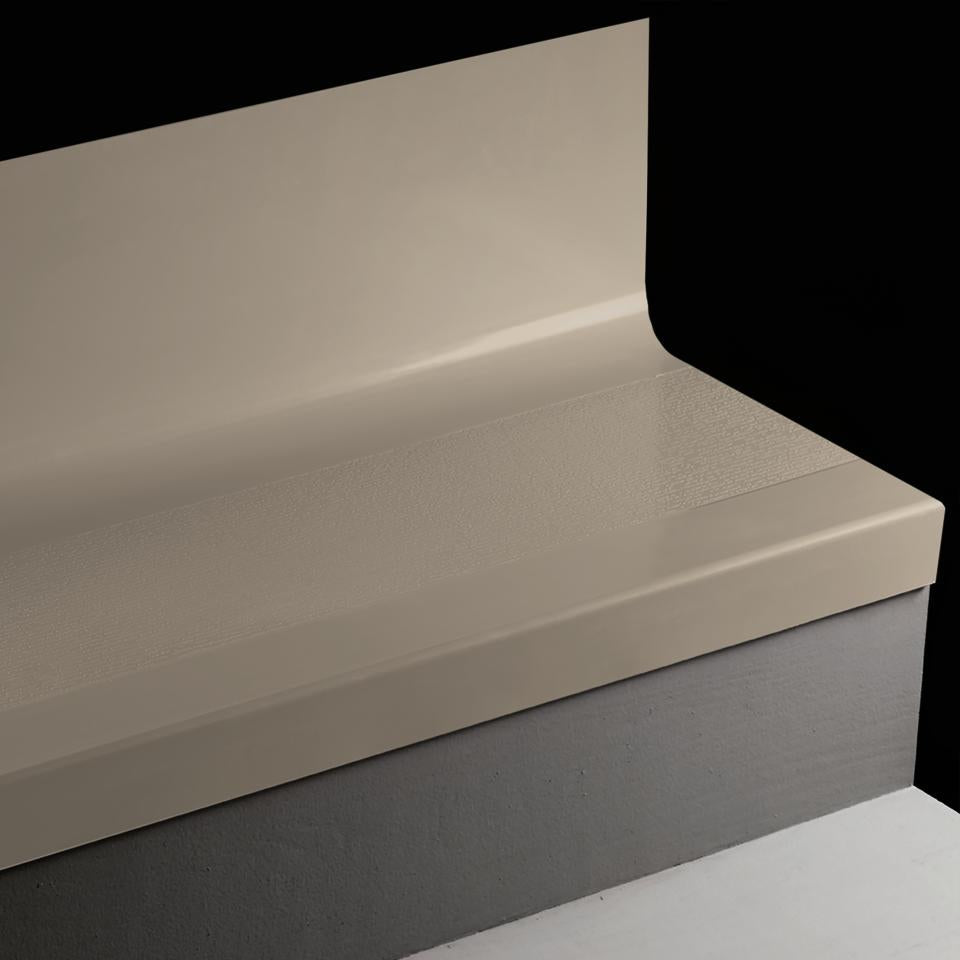 Tarkett - Marche d'escalier en caoutchouc avec contremarche intégrée Angle Fit FastLane #121 Cement avec bande antidérapante 42"