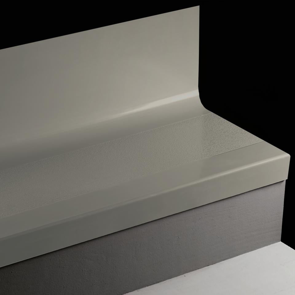 Tarkett - Marche d'escalier en caoutchouc avec contremarche intégrée Angle Fit FastLane #28 Medium Grey avec bande antidérapante 42"