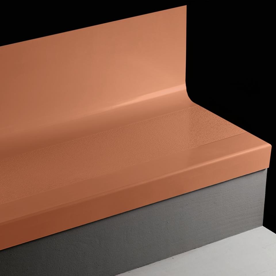 Tarkett - Marche d'escalier en caoutchouc avec contremarche intégrée Angle Fit FastLane #62 Tangerine Tango 48"
