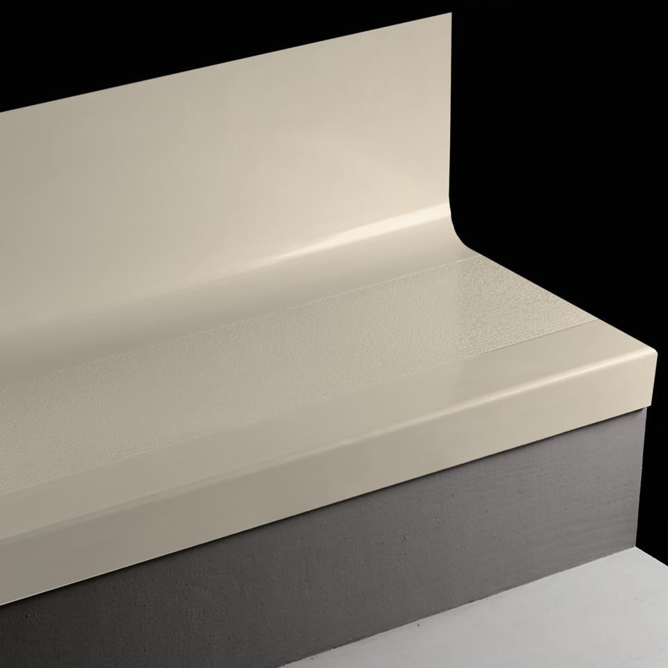 Tarkett - Marche d'escalier en caoutchouc avec contremarche intégrée Angle Fit FastLane #68 White Sand avec bande antidérapante 54"