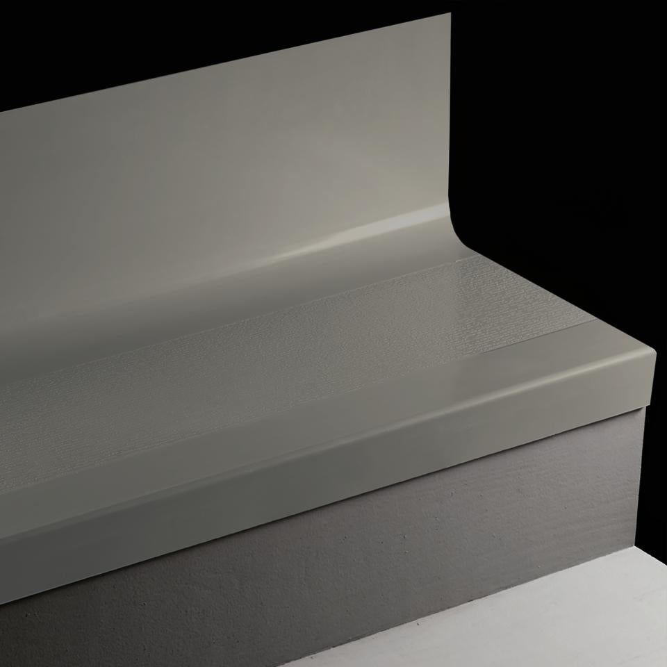Tarkett - Marche d'escalier en caoutchouc avec contremarche intégrée Angle Fit FastLane #71 Storm Cloud avec bande antidérapante 72"