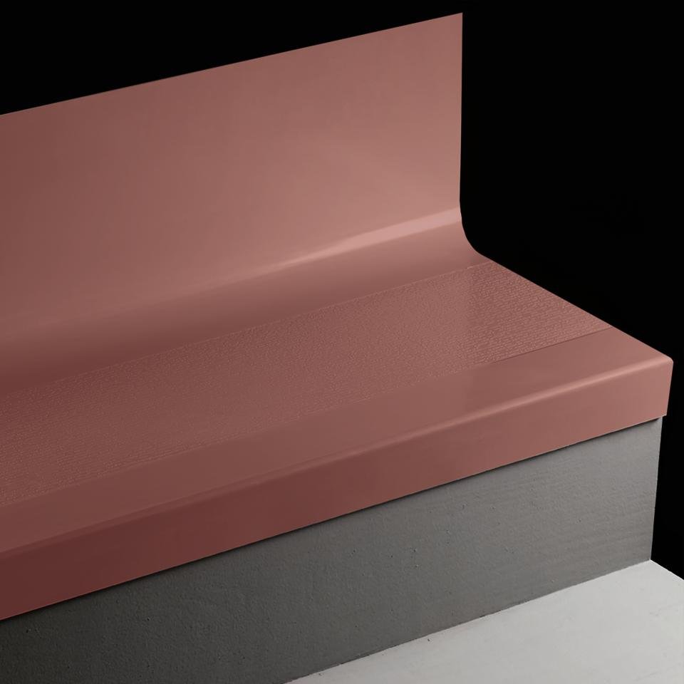Tarkett - Marche d'escalier en caoutchouc avec contremarche intégrée Angle Fit FastLane #TB6 Flame avec bande antidérapante 60"