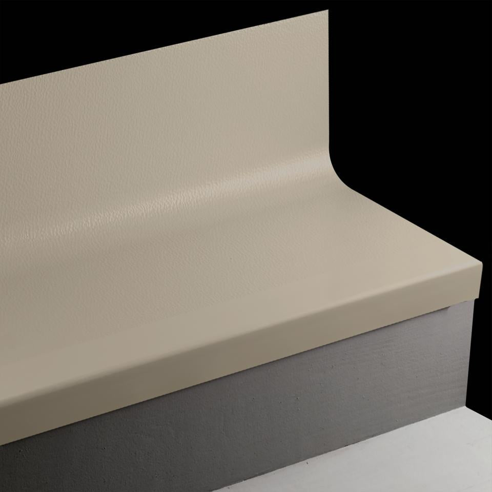 Tarkett - Marche d'escalier en caoutchouc avec contremarche intégrée Angle Fit Hammered #281 Grizzly 48"