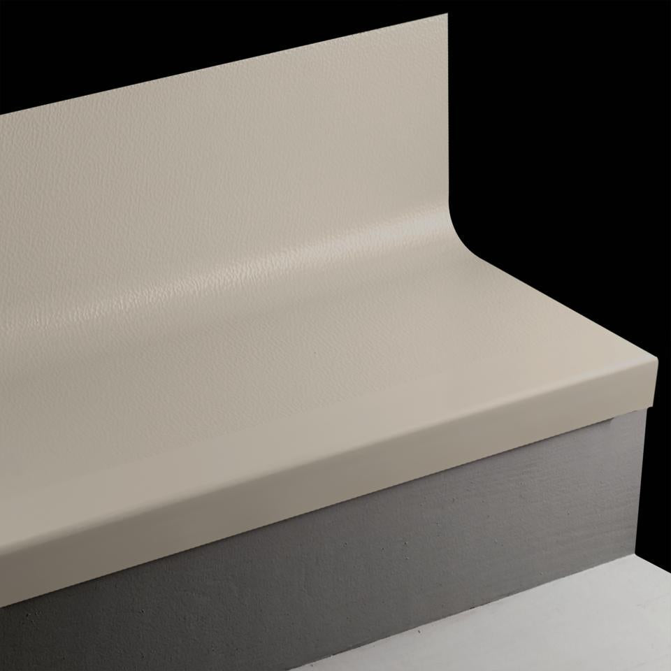 Tarkett - Marche d'escalier en caoutchouc avec contremarche intégrée Angle Fit Hammered #32 Pebble 54"