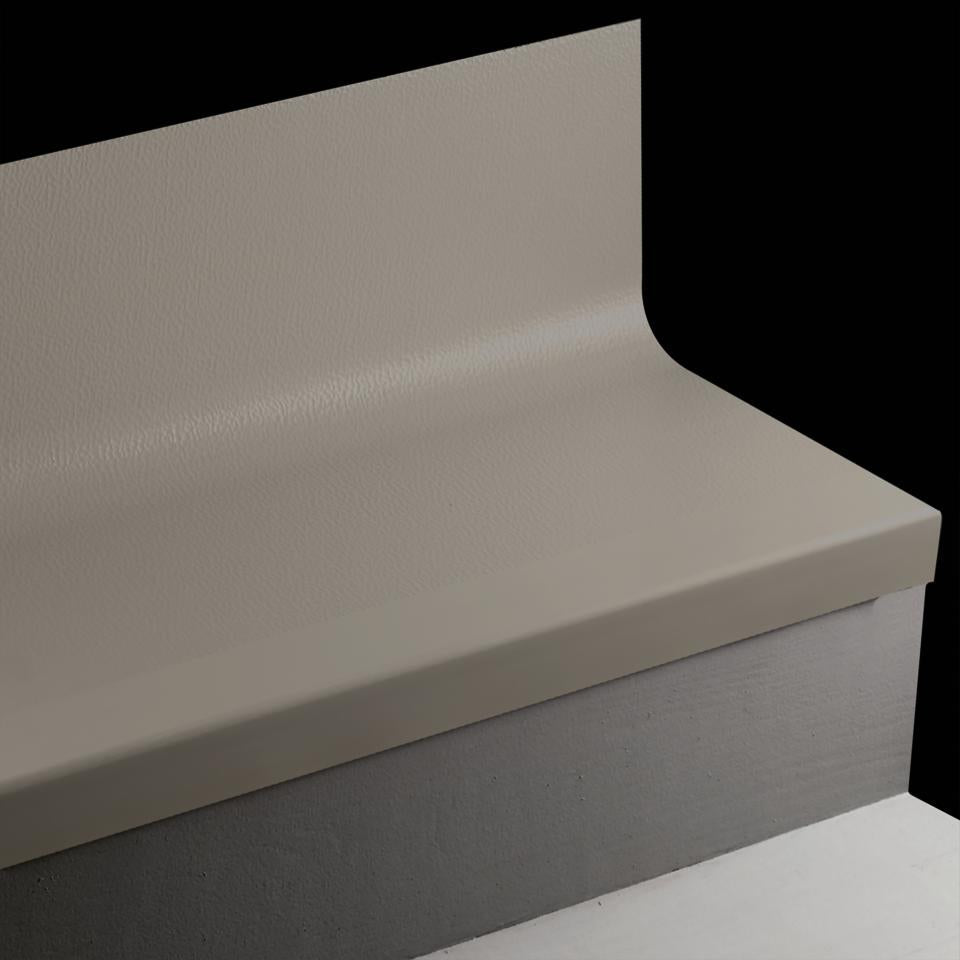 Tarkett - Marche d'escalier en caoutchouc avec contremarche intégrée Angle Fit Hammered #44 Dark Brown 48"