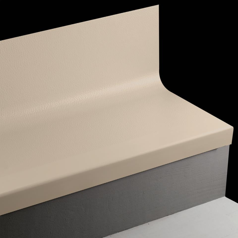 Tarkett - Marche d'escalier en caoutchouc avec contremarche intégrée Angle Fit Hammered #49 Beige avec bande antidérapante 36"