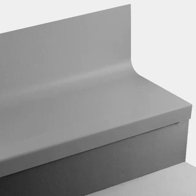 Tarkett - Marche d'escalier en caoutchouc avec contremarche intégrée Angle Fit - HNTR VL4 SQ Hammered VL4 Cool Metal - sans insert 96" ||HNTRVL496 - Ceramed