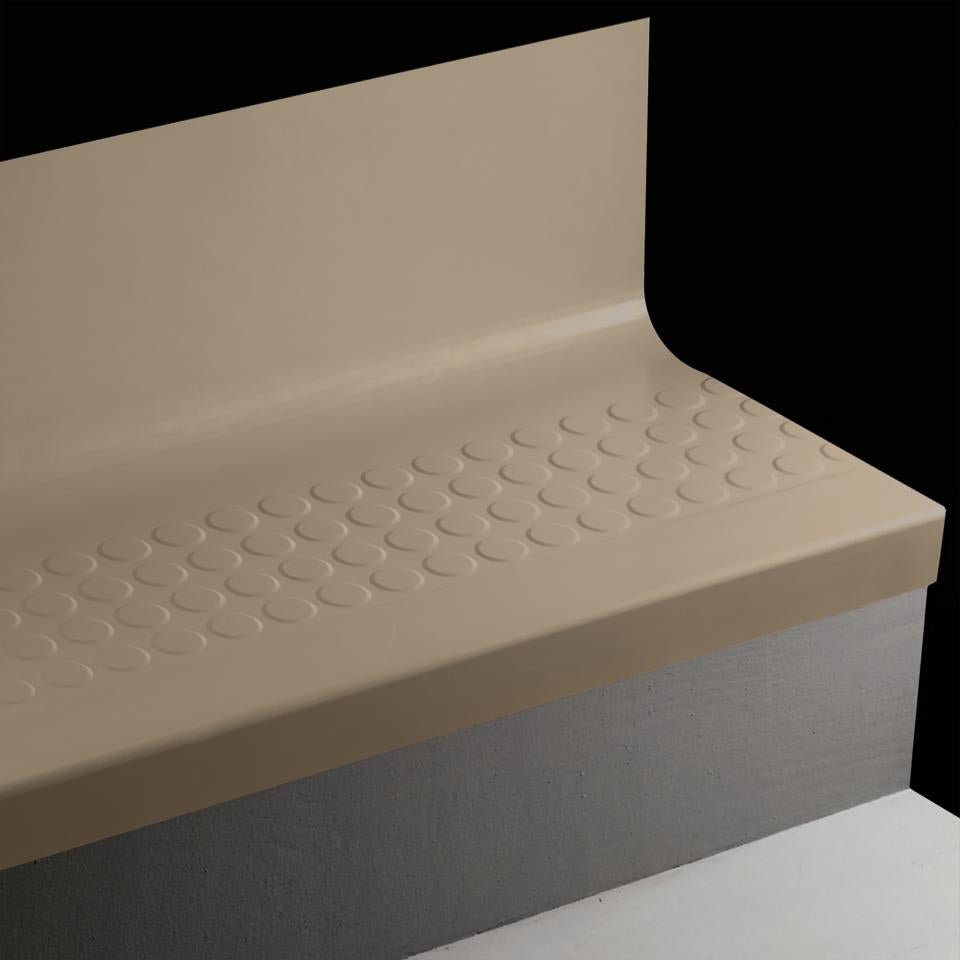 Tarkett - Marche d'escalier en caoutchouc avec contremarche intégrée Angle Fit Raised Round #101 Seaweed 84"
