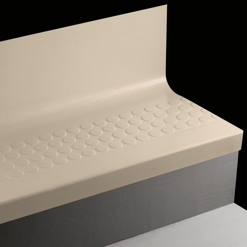 Tarkett - Marche d'escalier en caoutchouc avec contremarche intégrée Angle Fit Raised Round #11 Canvas 36"