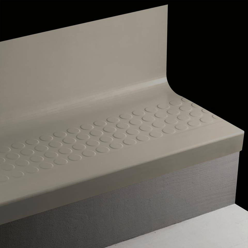 Tarkett - Marche d'escalier en caoutchouc avec contremarche intégrée Angle Fit Raised Round #20 Charcoal avec Insert 96"