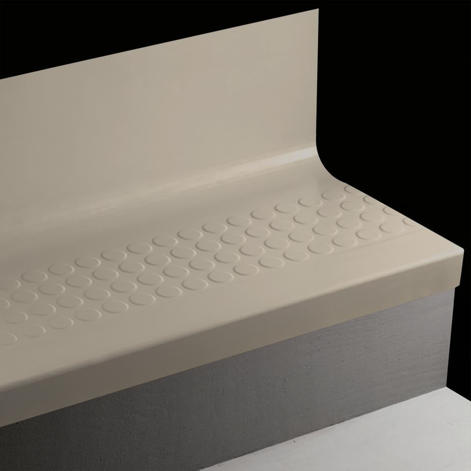 Tarkett - Marche d'escalier en caoutchouc avec contremarche intégrée Angle Fit Raised Round #32 Pebble avec Bande antidérapante 36"