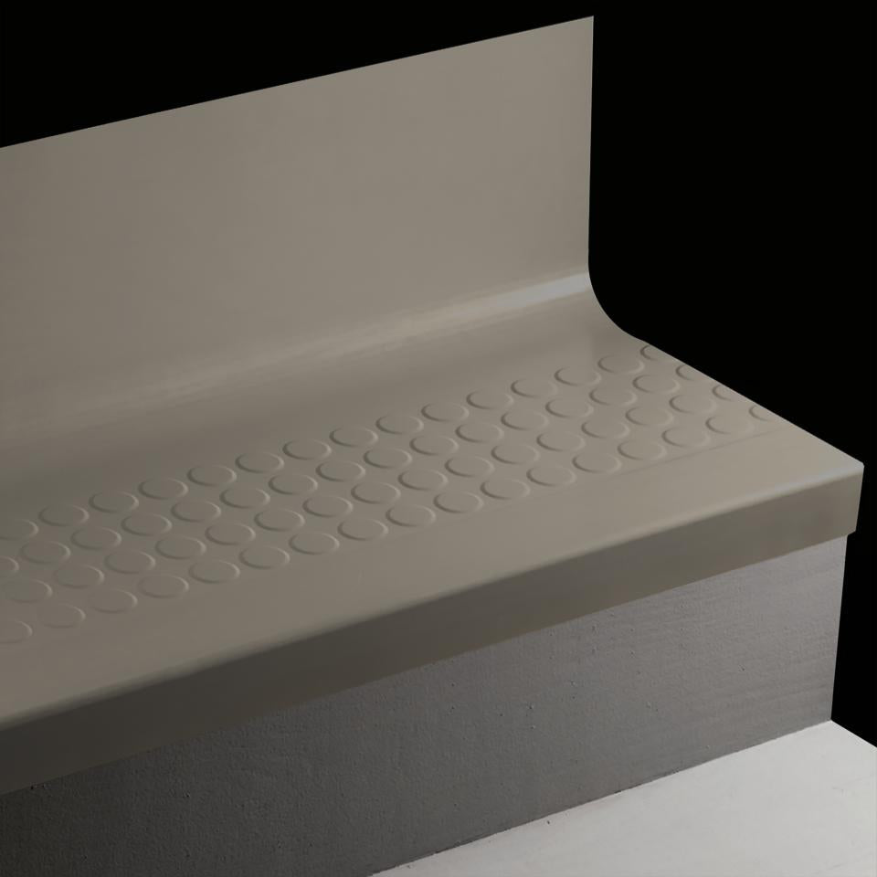 Tarkett - Marche d'escalier en caoutchouc avec contremarche intégrée Angle Fit Raised Round #40 Black avec Insert 84"