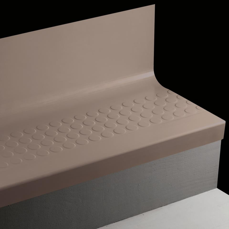 Tarkett - Marche d'escalier en caoutchouc avec contremarche intégrée Angle Fit Raised Round #85 Burgundy 36"