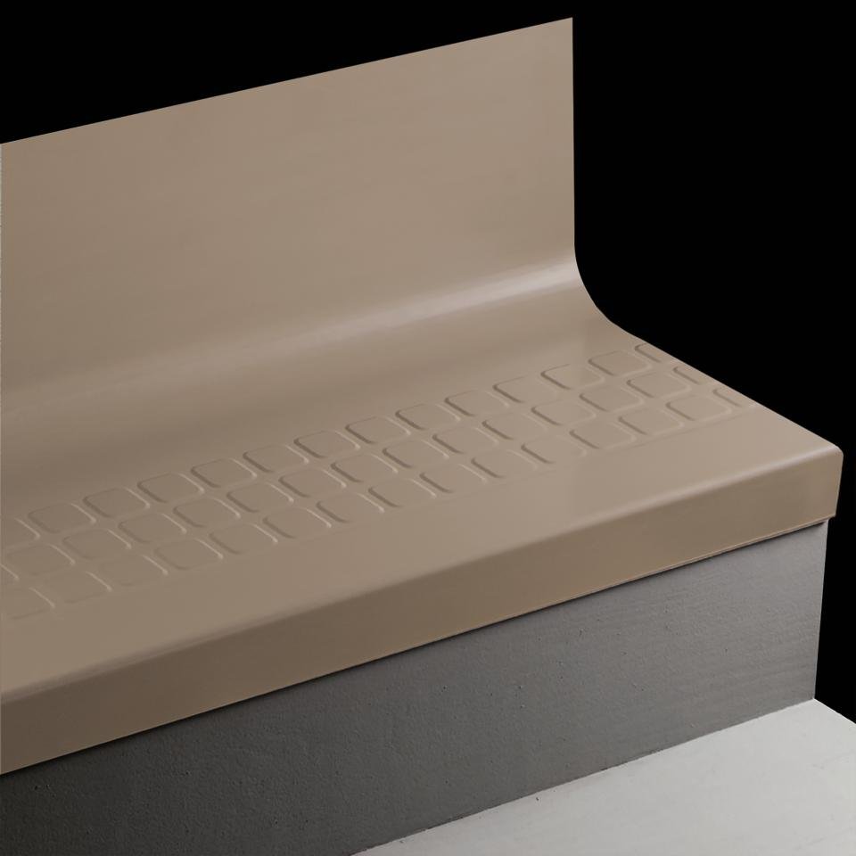 Tarkett - Marche d'escalier en caoutchouc avec contremarche intégrée Angle Fit Raised Square #107 Neutrality 42"