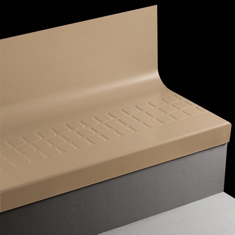 Tarkett - Marche d'escalier en caoutchouc avec contremarche intégrée Angle Fit Raised Square #130 Sisal 36"
