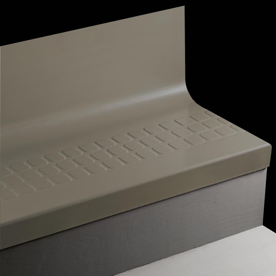Tarkett - Marche d'escalier en caoutchouc avec contremarche intégrée Angle Fit Raised Square #168 Thunder avec Insert 72"