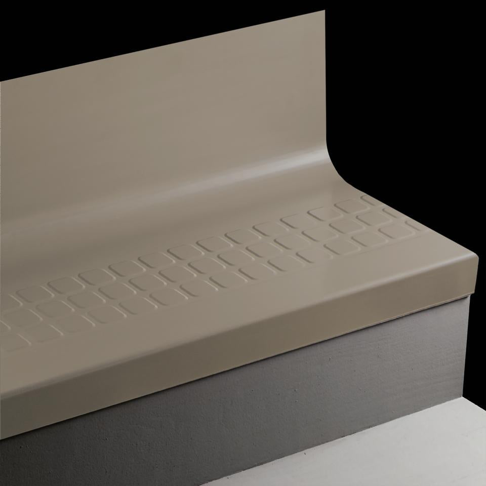 Tarkett - Marche d'escalier en caoutchouc avec contremarche intégrée Angle Fit Raised Square #29 Moon Rock avec Insert 60"