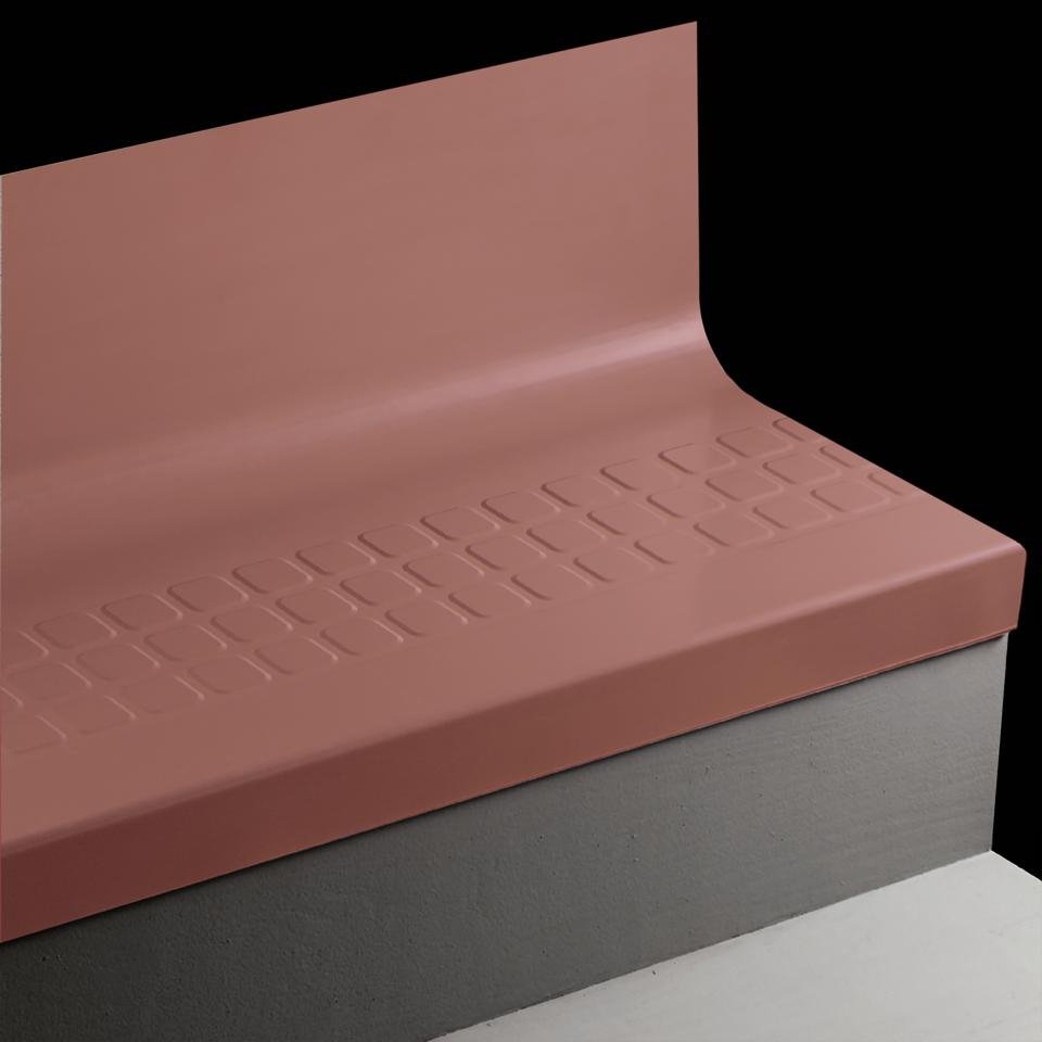 Tarkett - Marche d'escalier en caoutchouc avec contremarche intégrée Angle Fit Raised Square #TB6 Flame avec bande antidérapante 84"