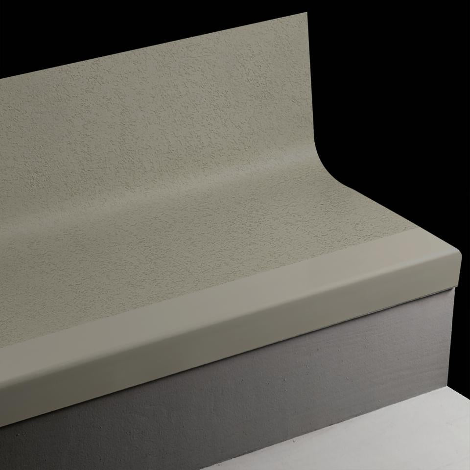 Tarkett - Marche d'escalier en caoutchouc avec contremarche intégrée Angle Fit Rice Paper #168 Thunder avec Insert 48"
