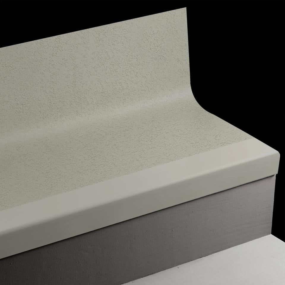 Tarkett - Marche d'escalier en caoutchouc avec contremarche intégrée Angle Fit Rice Paper #28 Medium Grey 42"