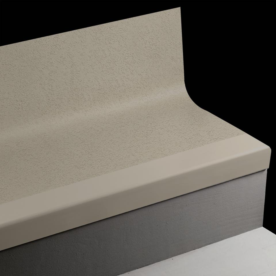 Tarkett - Marche d'escalier en caoutchouc avec contremarche intégrée Angle Fit Rice Paper #29 Moon Rock 48"