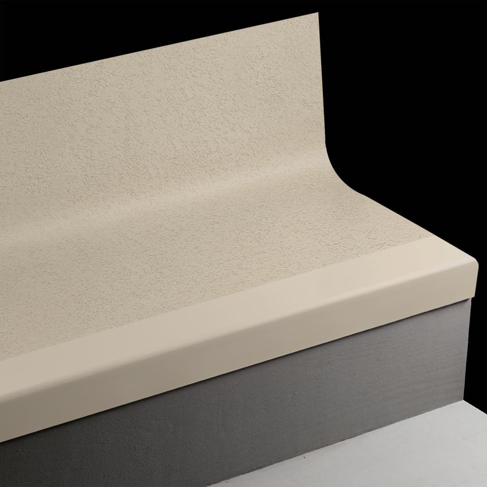 Tarkett - Marche d'escalier en caoutchouc avec contremarche intégrée Angle Fit Rice Paper #31 Zephyr avec bande antidérapante 36"