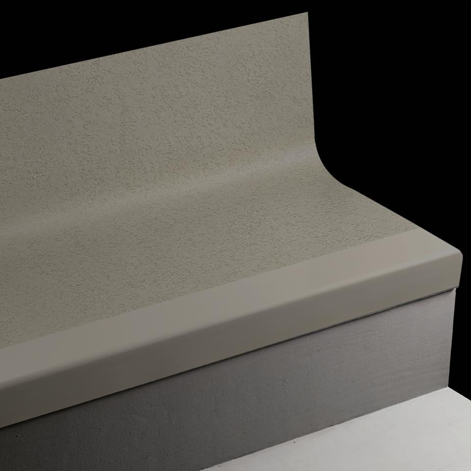 Tarkett - Marche d'escalier en caoutchouc avec contremarche intégrée Angle Fit Rice Paper #40 Black avec bande antidérapante 48"