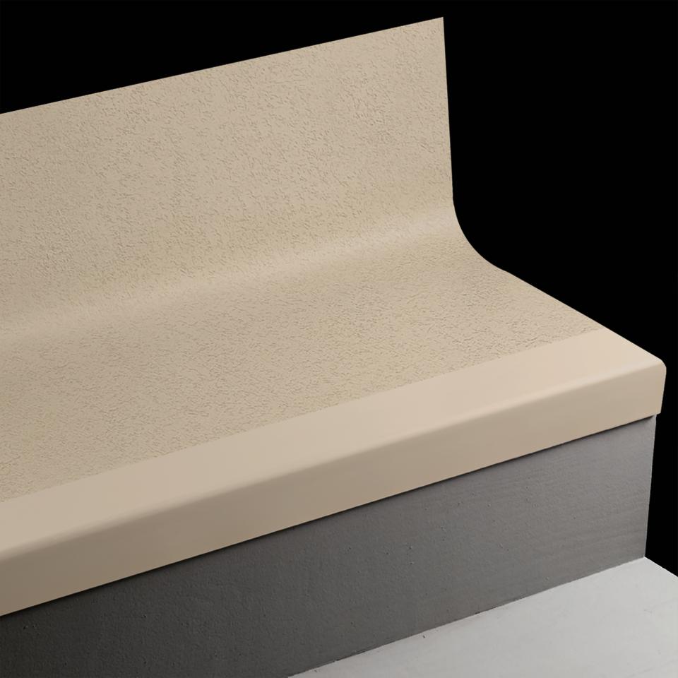 Tarkett - Marche d'escalier en caoutchouc avec contremarche intégrée Angle Fit Rice Paper #49 Beige 48"