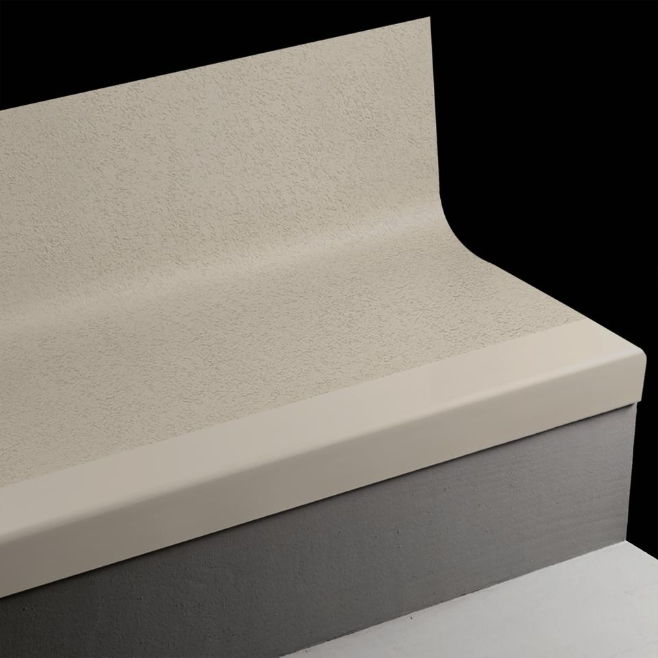 Tarkett - Marche d'escalier en caoutchouc avec contremarche intégrée Angle Fit Rice Paper #55 Silver Grey 60"