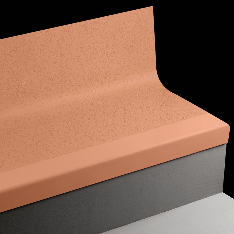 Tarkett - Marche d'escalier en caoutchouc avec contremarche intégrée Angle Fit Rice Paper #62 Tangerine Tango avec Insert 54"