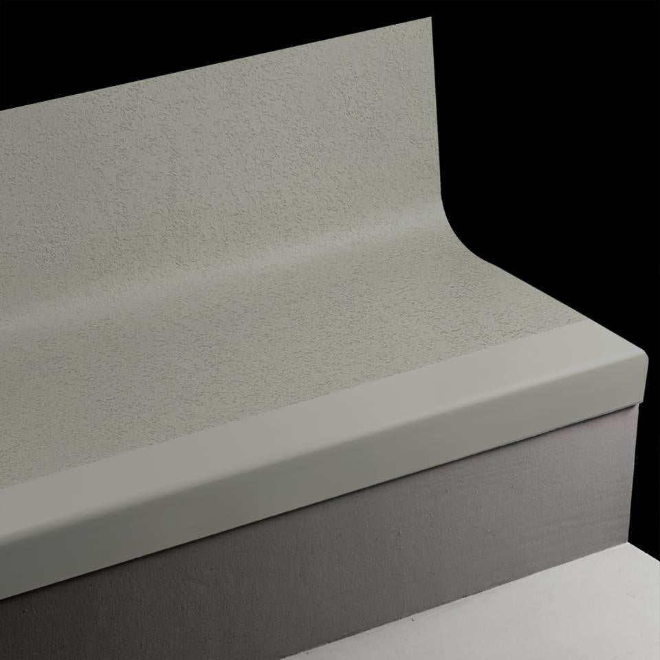 Tarkett - Marche d'escalier en caoutchouc avec contremarche intégrée Angle Fit Rice Paper #71 Storm Cloud 36"