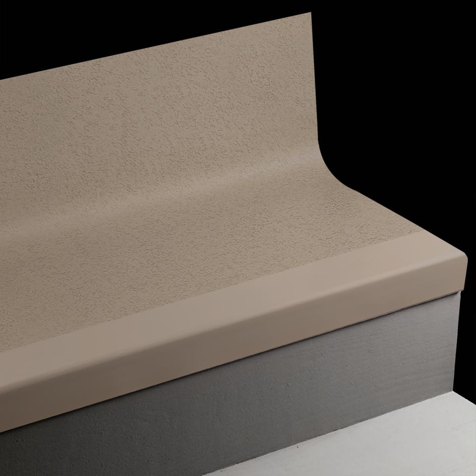 Tarkett - Marche d'escalier en caoutchouc avec contremarche intégrée Angle Fit Rice Paper #76 Cinnamon 36"